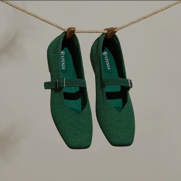 SOLD NWOB VIVAIA Square Toe Mary Jane (Margot Mary-Jane) Slip On Green | US 7 - Picture 12 of 13